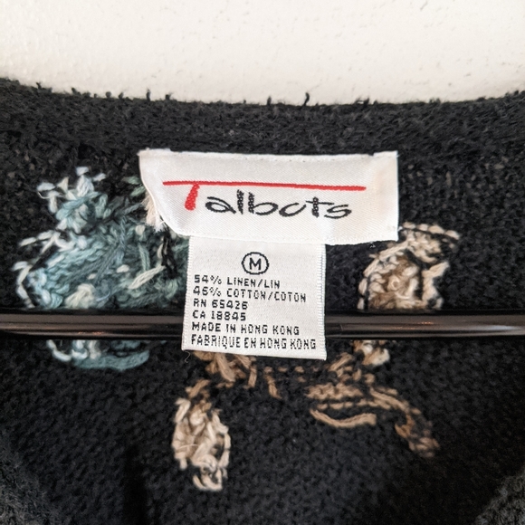 Vintage 90s Grunge Floral Embroidered Textured Cardigan - Picture 10 of 11